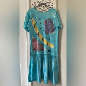 Sloop Jones Virgin Islands Autographed Maxi Dress Beachy Vacation Artsy Sz O/S